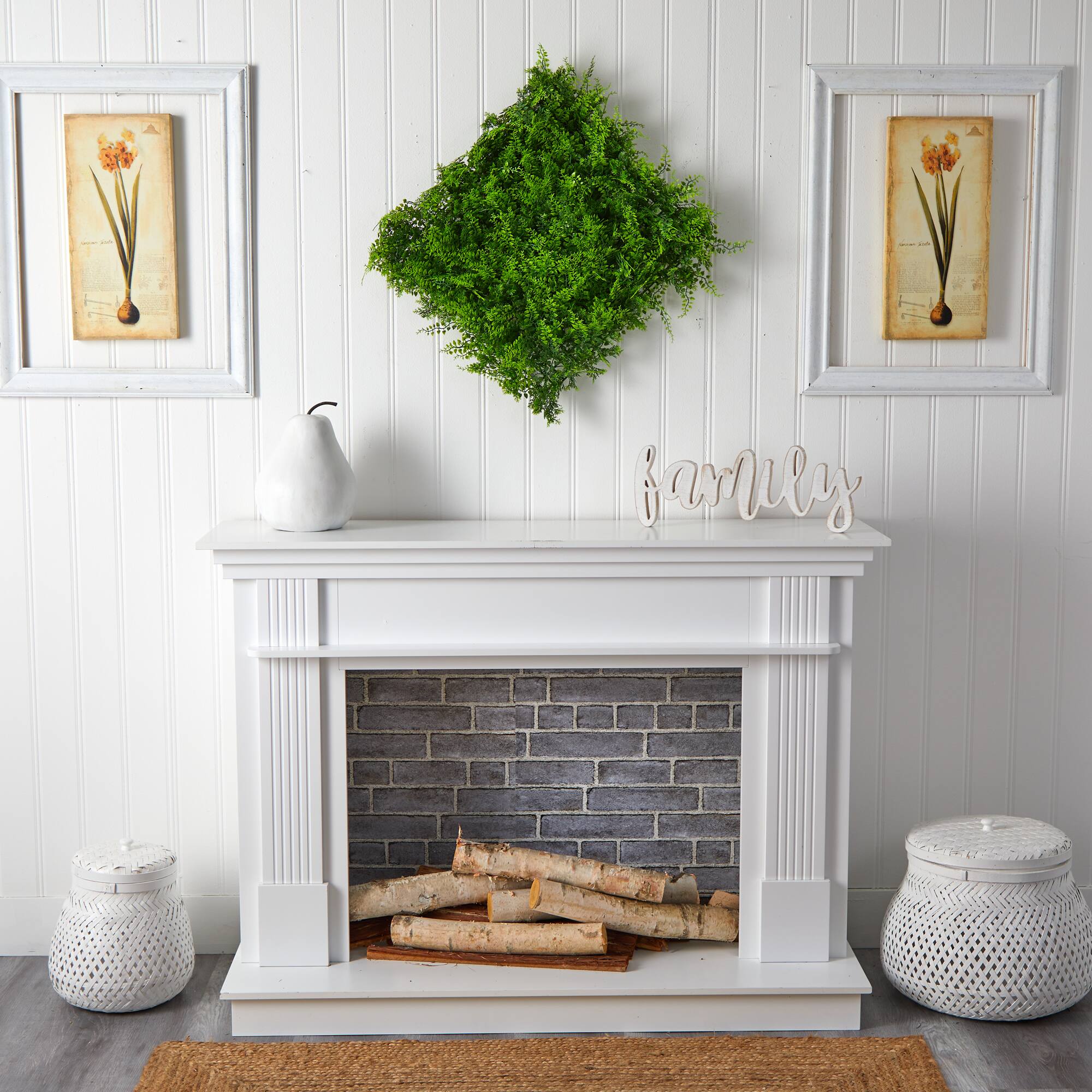 20" Lush Mediterranean Fern Wall Panel